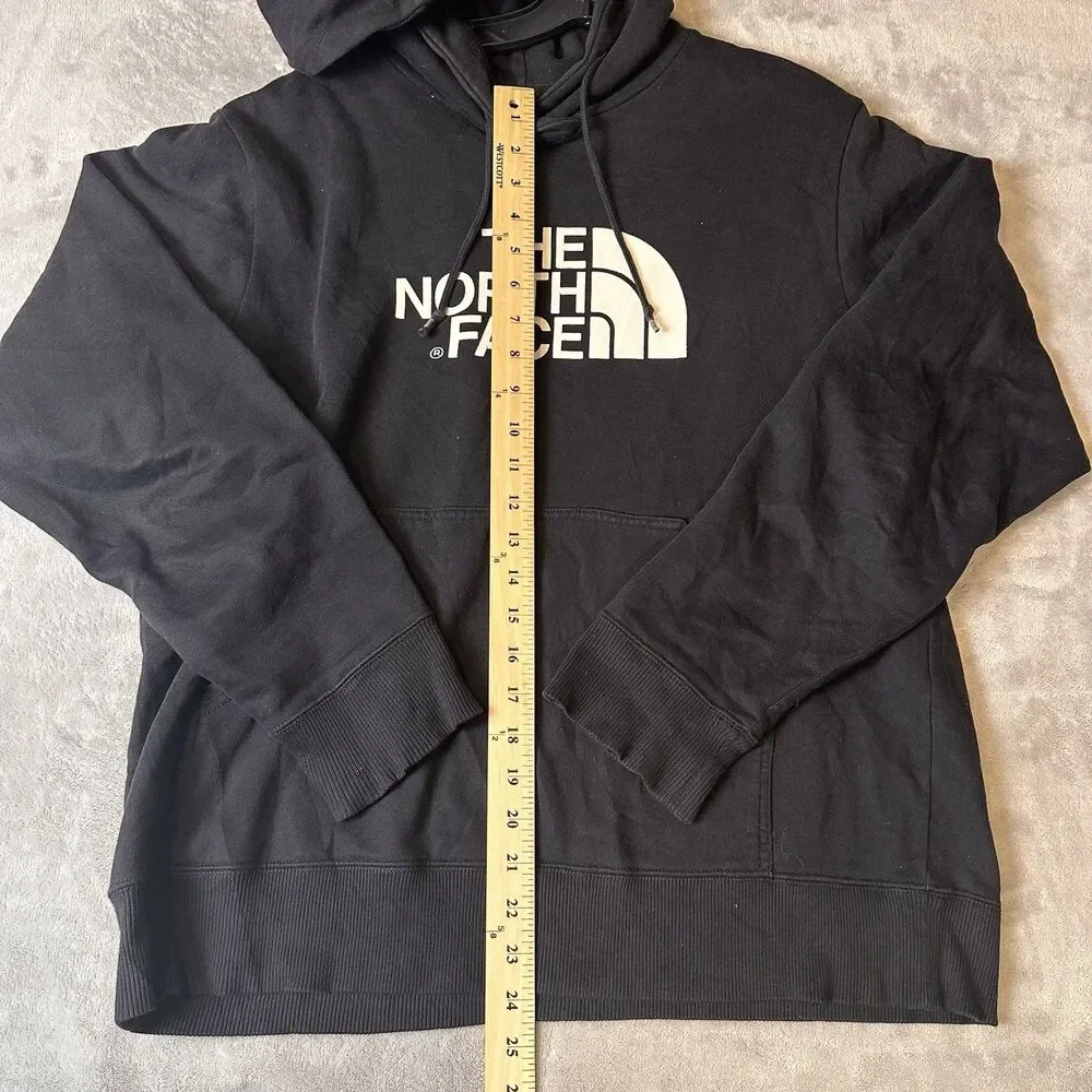 The North Face Men's M Regular Black Fleece Pullover Hoodie Logo Pockets